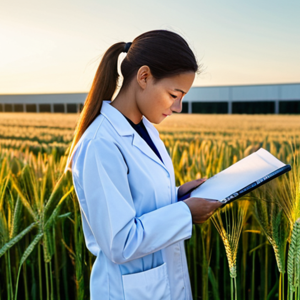 농업기술 자격증 독학 가능한가 - **Prompt 1:** A professional female agricultural scientist in modest clothing, examining a healthy w...