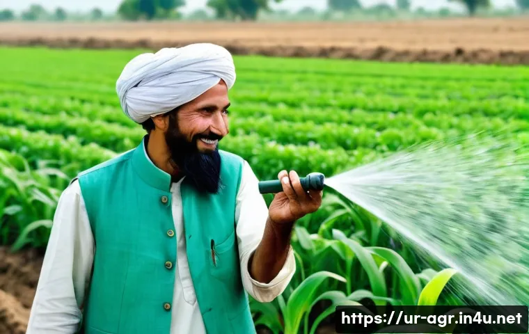 농업기술 관련 현장 세미나 정보 - **Prompt 1: Water-Wise Farming with Drip Irrigation and Sprinklers**
"A vibrant, wide-angle shot...